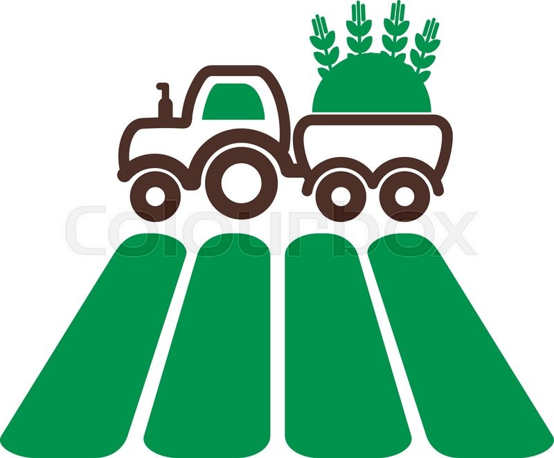 800x662 Tractor On Field Icon Outline Field Stock Vector Colourbox