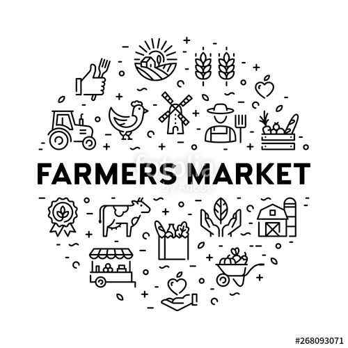 500x500 Vector Farmers Market Icon Set Stock Image And Royalty Free