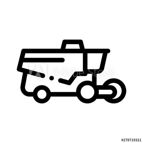 500x500 Reaping Harvester Vehicle Vector Thin Line Icon Agricultural