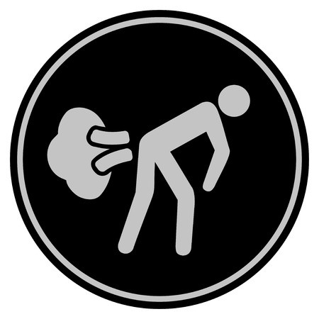 450x450 Fart Gases Black Con Vector Style Is A Flat Coin Symbol