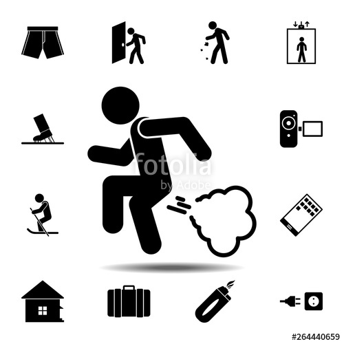 500x500 Man Fart Icon Simple Glyph, Flat Vector Element Of Universal