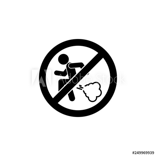 500x500 Do Not Fart Sign Icon Simple Glyph, Flat Vector Element Of Ban