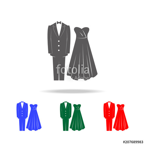 500x500 Wedding Clothes Icons Elements Of Wedding In Multi Colored Icons