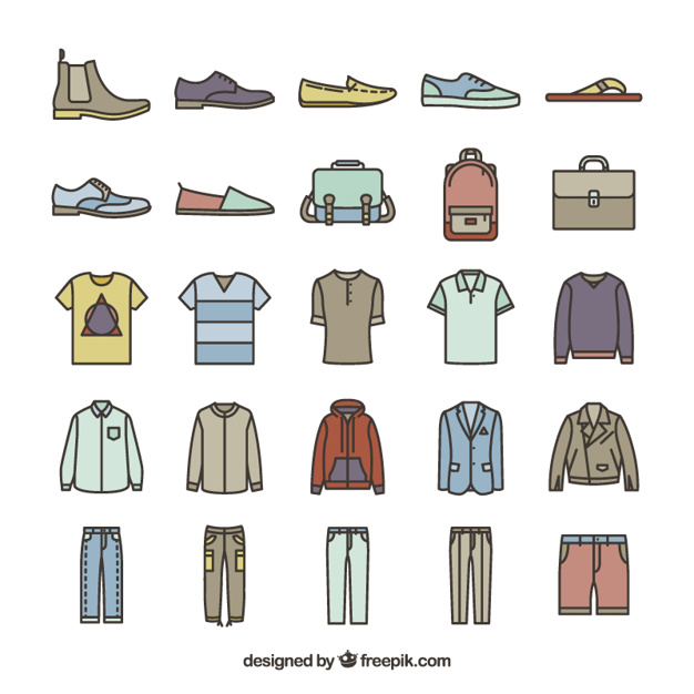 626x626 Male Fashion Icons Vector Free Download