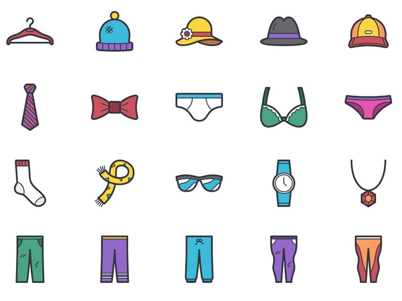 800x600 Vector Fashion Icons Set