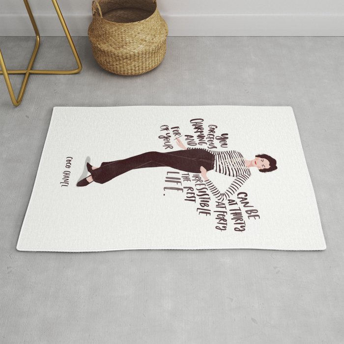 700x700 Fashion Icon Quotes Rug