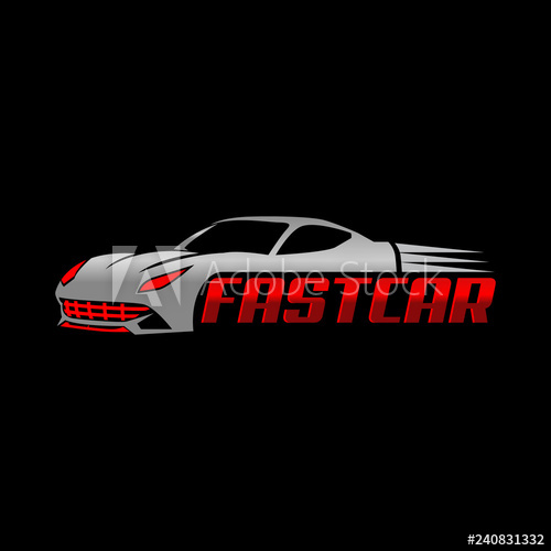 500x500 Fast Car Icon Logo Vector Illustration Template