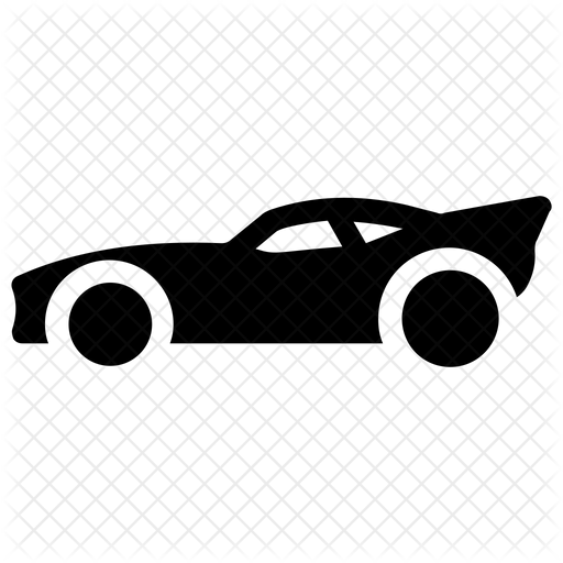 512x512 Sports Car Icon Of Glyph Style