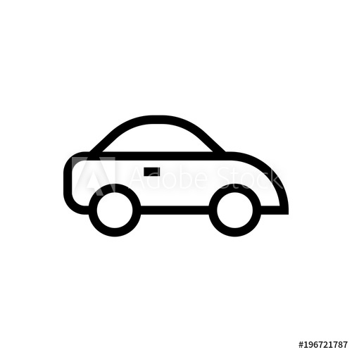 500x500 Fast Car Outlined Vector Icon Outlined Symbol Of Personal Car