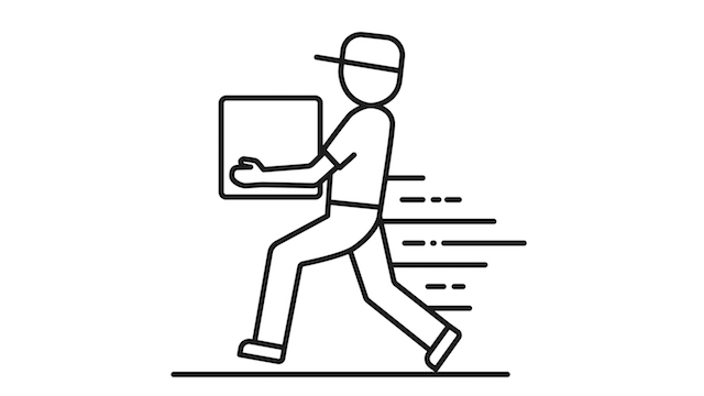 640x360 Express Delivery Icon Concept Delivery Man Service, Order