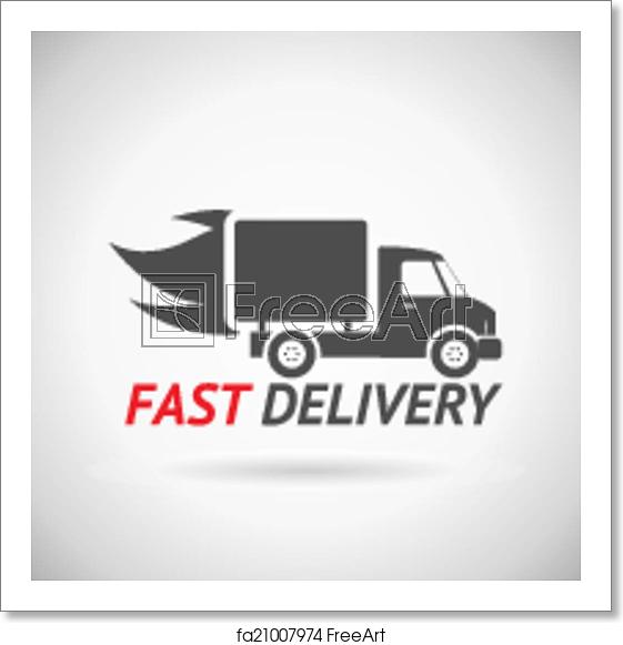 561x581 Free Art Print Of Fast Delivery Symbol Shipping Truck Silhouette