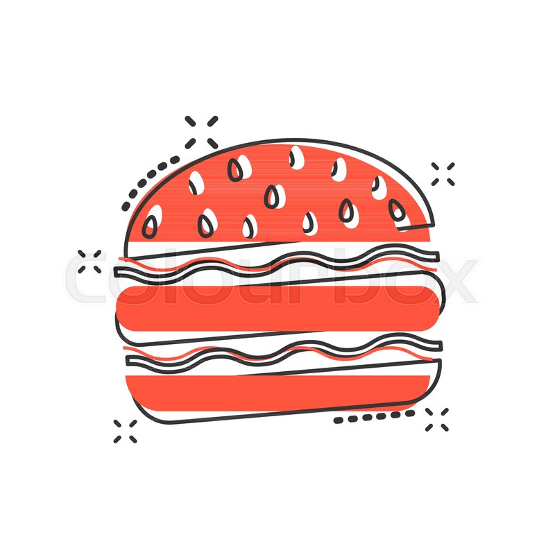 800x800 Vector Cartoon Burger Fast Food Icon Stock Vector Colourbox