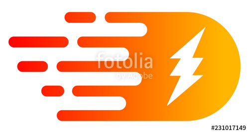 500x267 Electric Strike Icon With Fast Speed Effect Vector Illustration