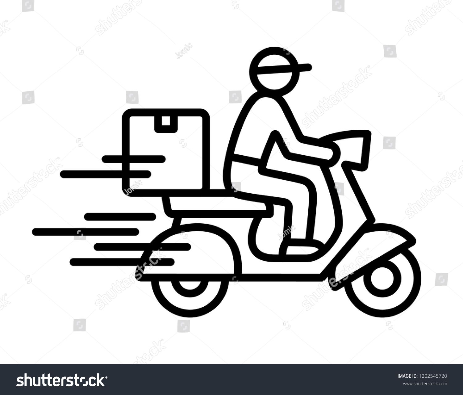 1500x1279 Shipping Fast Delivery Man Ridding Motorcycle Icon Symbol