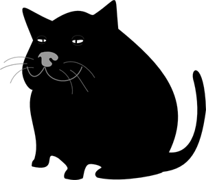300x263 Fat Black Cat Png, Clip Art For Web