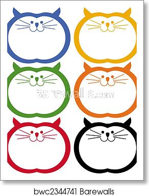 292x382 Fat Cat Icon Set, Art Print Barewalls Posters Prints