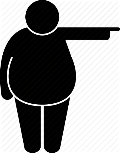402x512 Direction, Fat, Man, Pointing Icon