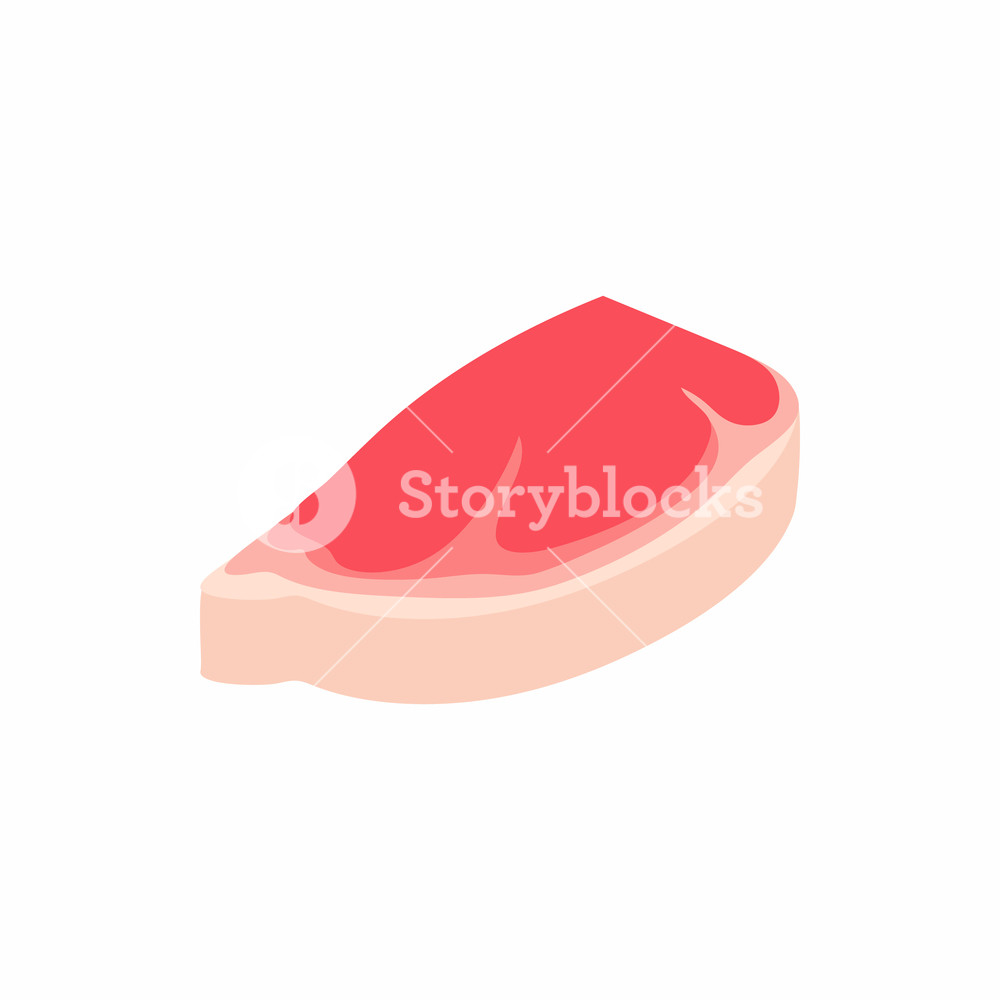 1000x1000 Steak With Fat Icon In Isometric Style Isolated On White