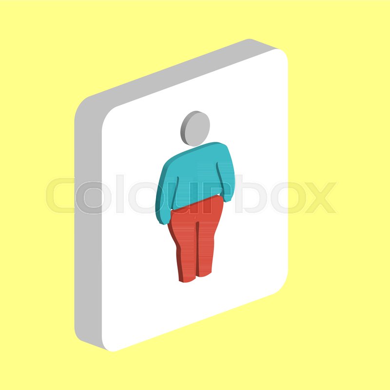 800x800 Fat Man, Obesity Simple Vector Icon Stock Vector Colourbox