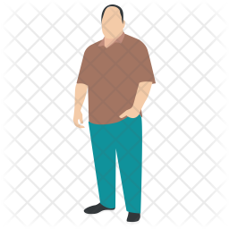 256x256 Fat Man Icon Of Flat Style