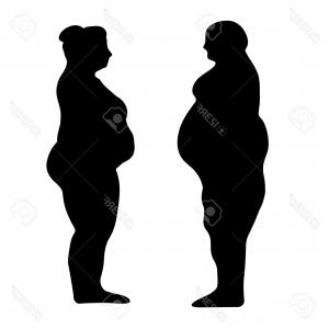 300x300 Fat Person Black Icon Sign On Isolated Vector Sarahgardan