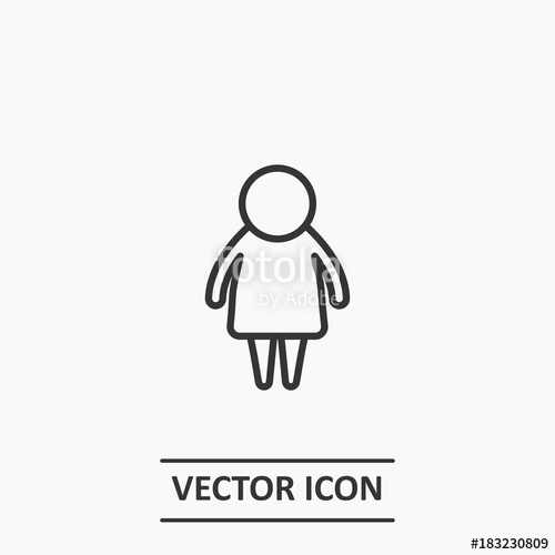 500x500 Outline Fat Person Icon Illustration Vector Symbol Stock Image