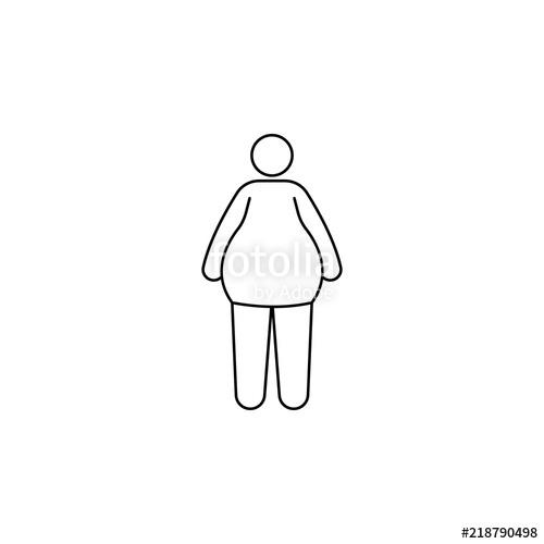 500x500 Fat Person Icon Element Of Fast Food For Mobile Concept And Web