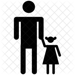 256x256 Father With Daughter Icon Of Glyph Style