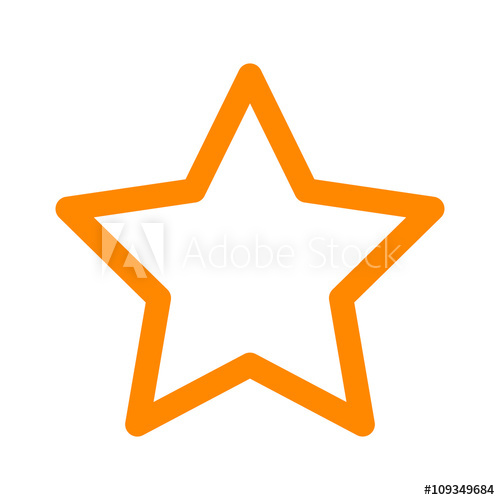 500x500 Yellow Star Rating, Movie Star Or Favorite Line Art Icon For Apps