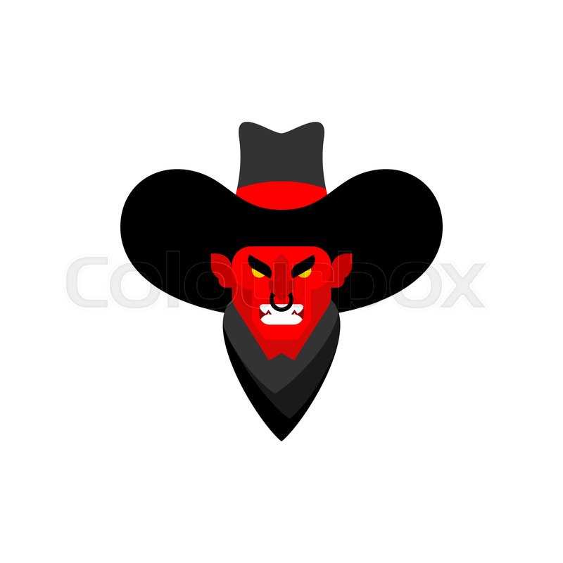 800x800 Demon Cowboy Face Wild West Devil Stock Vector Colourbox