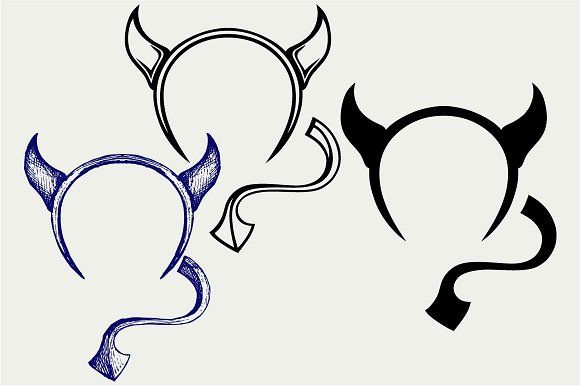 580x386 Devil's Horns And Tail Dxf