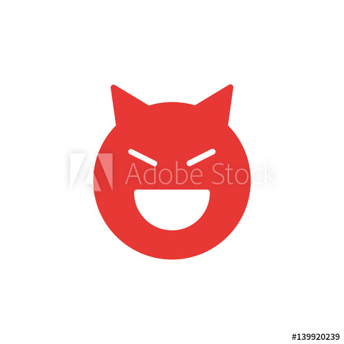 500x500 Devil Icon Vector Illustration