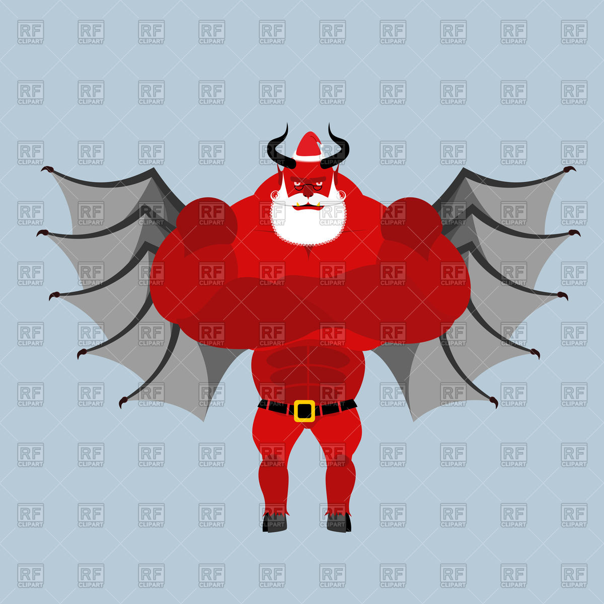 1200x1200 Devil With Beard And Mustache, Red Daemon, Satan Clous Vector