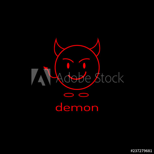 500x500 Logo As A Linear Devil Icon Vector Graphics