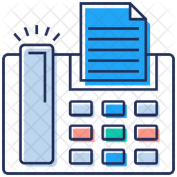 256x256 Fax Machine Icon Of Colored Outline Style