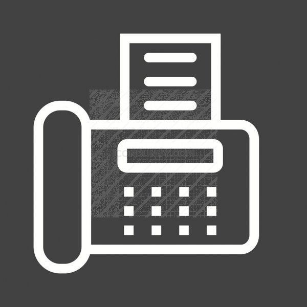 600x600 Fax Machine Line Inverted Icon