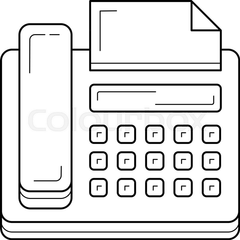800x800 Fax Machine Vector Line Icon Isolated Stock Vector Colourbox