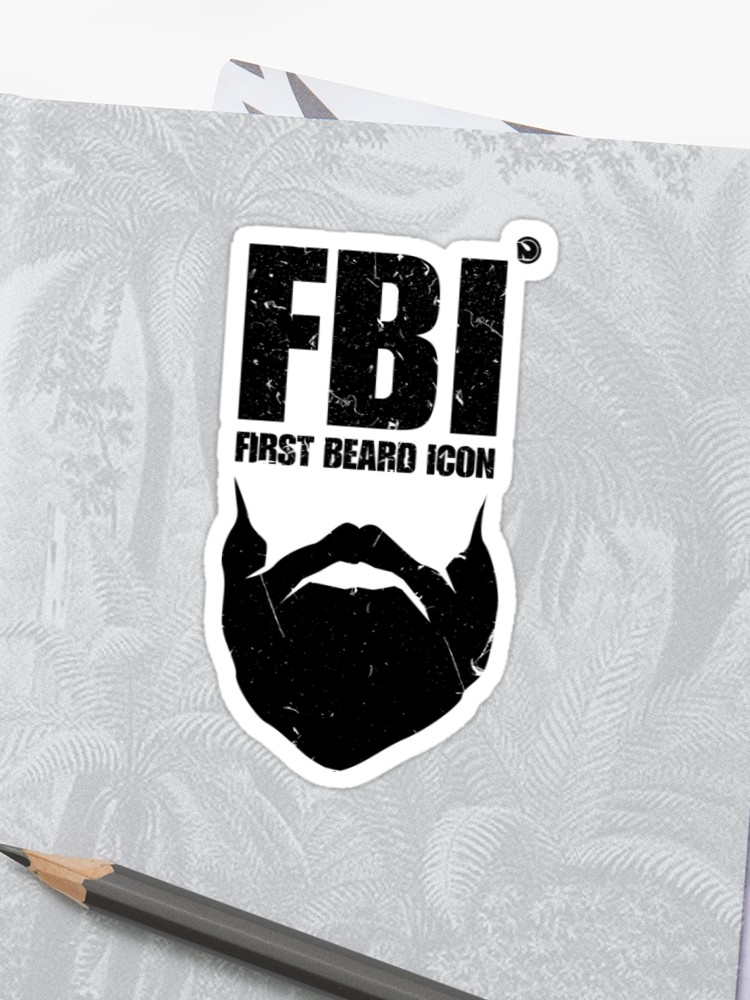750x1000 Fbi First Beard Icon Sticker