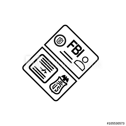 500x500 Security Set Fbi Id Card Line Icon