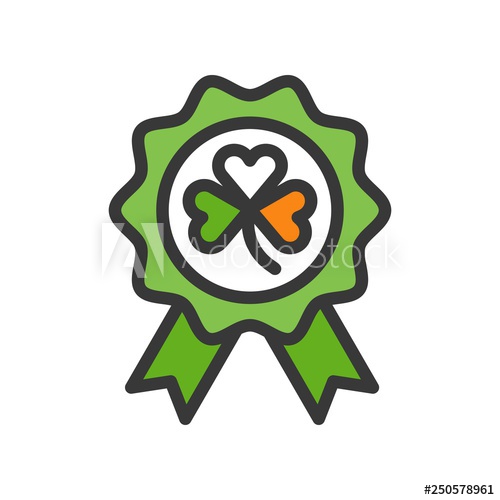 500x500 Badge Vector, Feast Of Saint Patrick Filled Icon Editable Outline