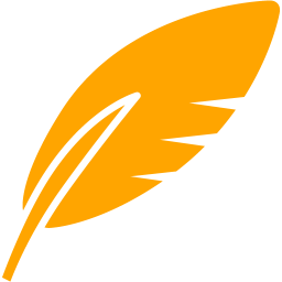 256x256 Orange Feather Icon