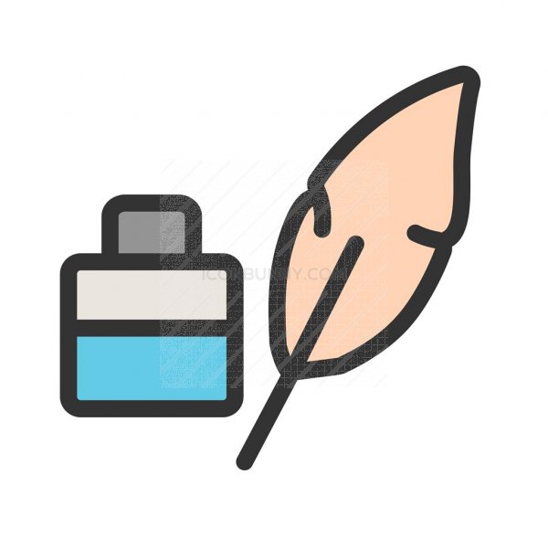 600x600 Feather Quill Line Filled Icon