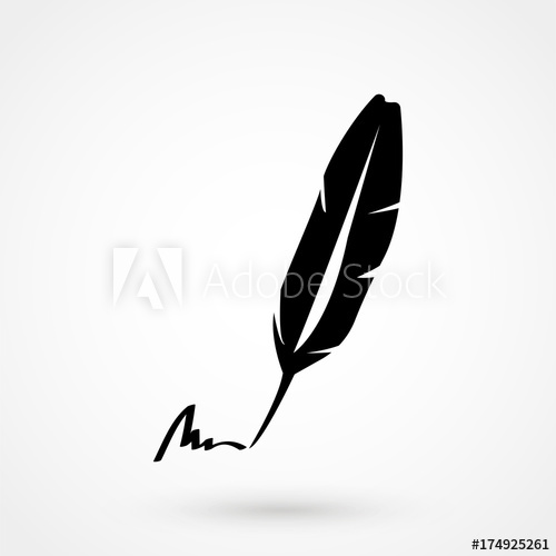 500x500 A Vector Illustration Of An Old Quill And Ink Feather Quill