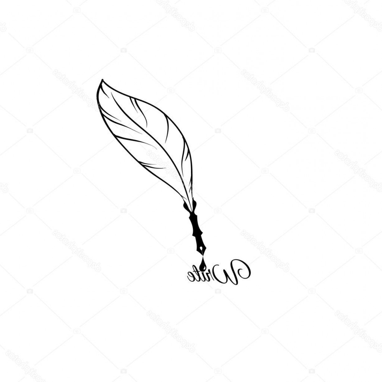 1228x1228 Stock Illustration Writing Feather Pen Vector Icon Hoodamathrun