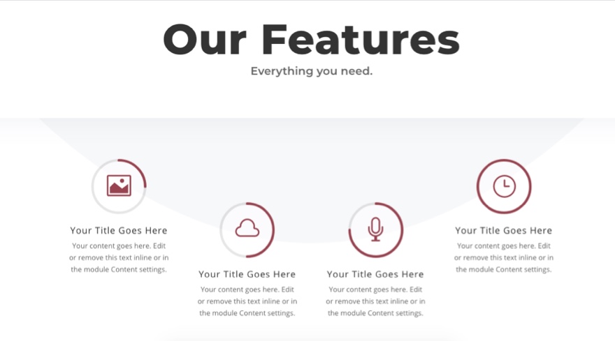 880x489 Design A Unique Feature Section In Divi With Icons Animated
