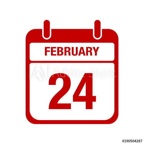 500x500 February Calendar Red Icon Twenty Four