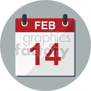 300x300 February Calendar Valentine Vector Icon Clipart Royalty Free Gif
