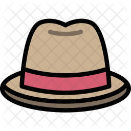 Fedora Cap Icon Of Colored Outline Style 256x256 Fedora Cap Icon Of Colored Outline Style