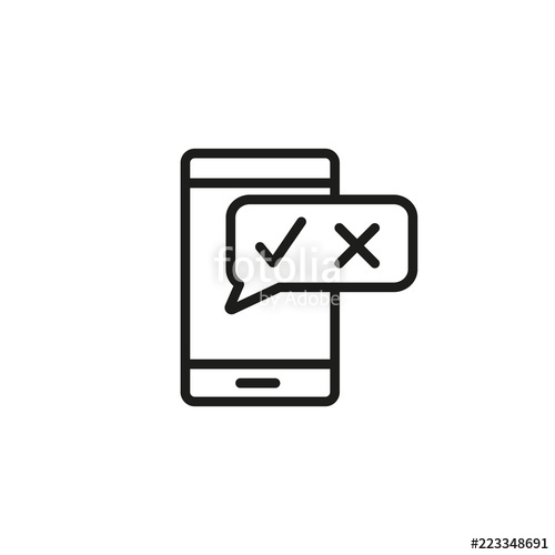 500x500 Mobile Satisfaction Survey Line Icon Evaluation Form, Feedback