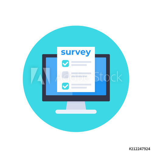 500x500 Online Survey, Feedback Form On Screen Vector Icon